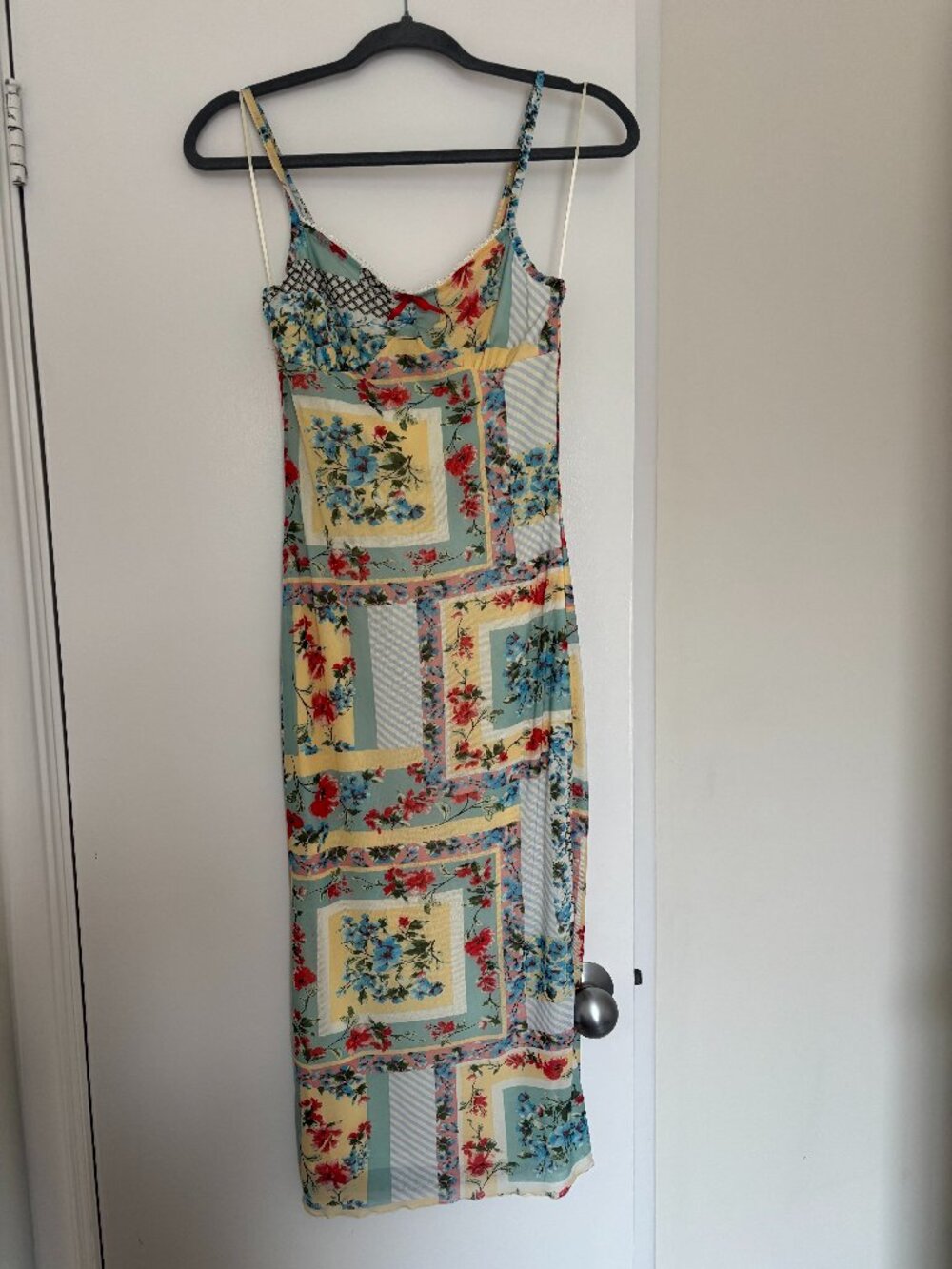 Thirty/Thirty Mesh Floral Patchwork Midi Dress, Women's Size Small